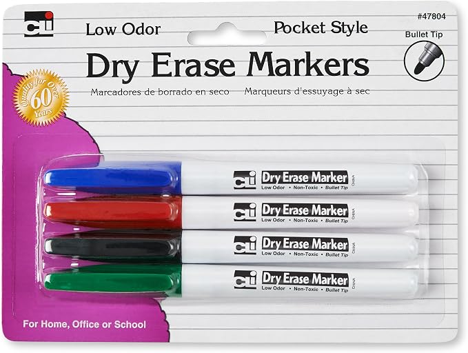 Charles Leonard Dry Erase Markers, Pocket Style - Image 2