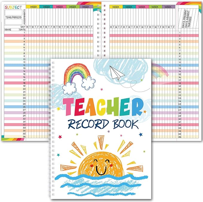Fuyoooo Teacher Record Book Teacher Grade Books 2026-2027 Spiral Bound Record by Liraitoya