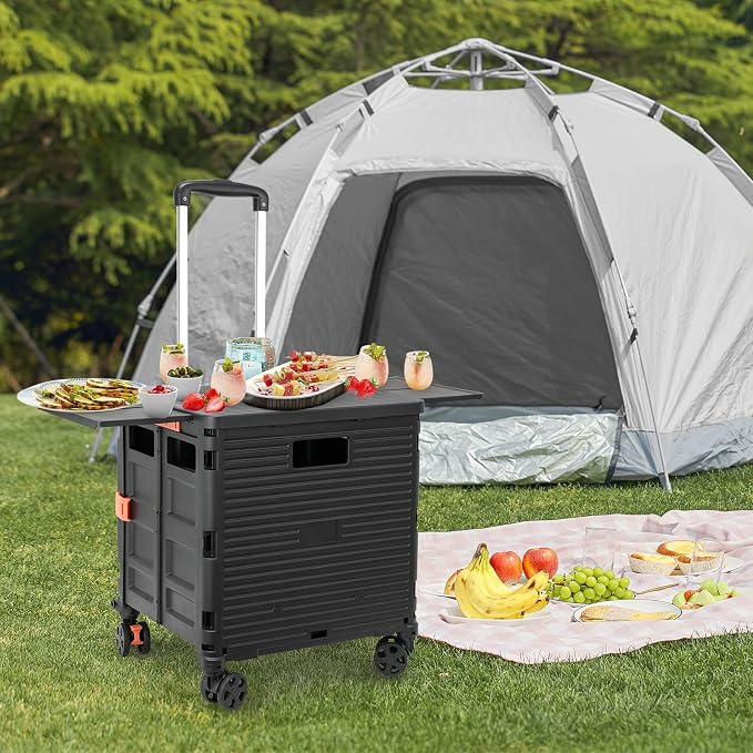 FELICON SELORSS Folding Utility Cart Portable Rolling Crate Handcart-Black | - Image 7