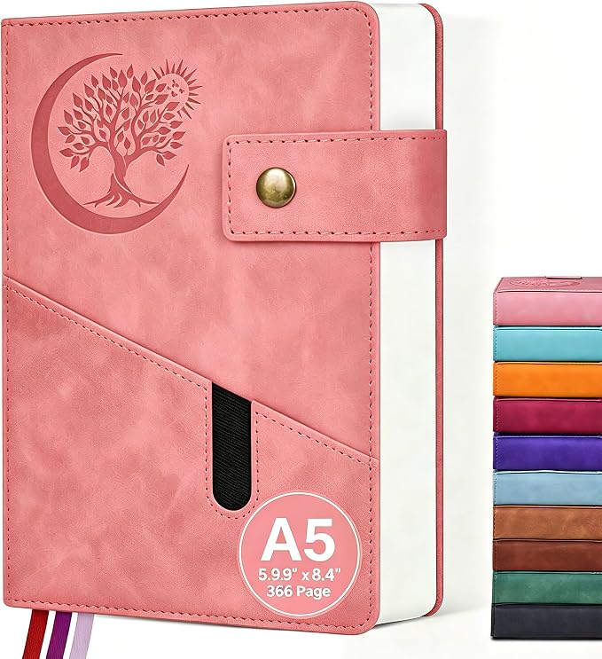 PAIBAS A5 Journal Notebook College Ruled 366 Page Leather Journal by PAIBAS