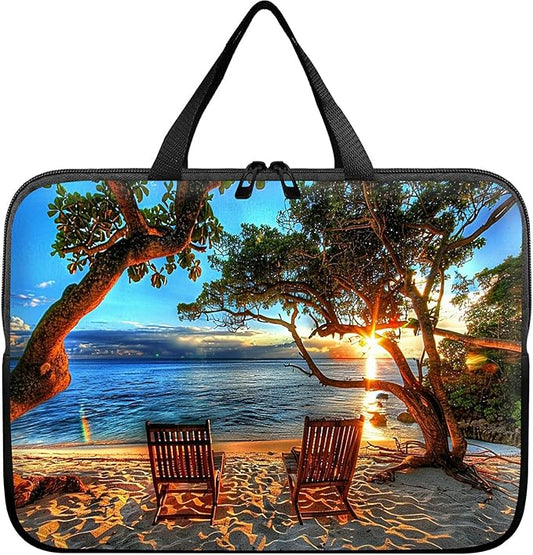 Laptop Sleeve Case Bag 15 inch, Sunset Tree Slim Carrying Case Durable Handbag Travel Laptop Bag for 15 inch MacBook Air M3/M2/15 Pro/Surface Laptop 7/6/5/4/3/ Dell XPS 15 Plus
