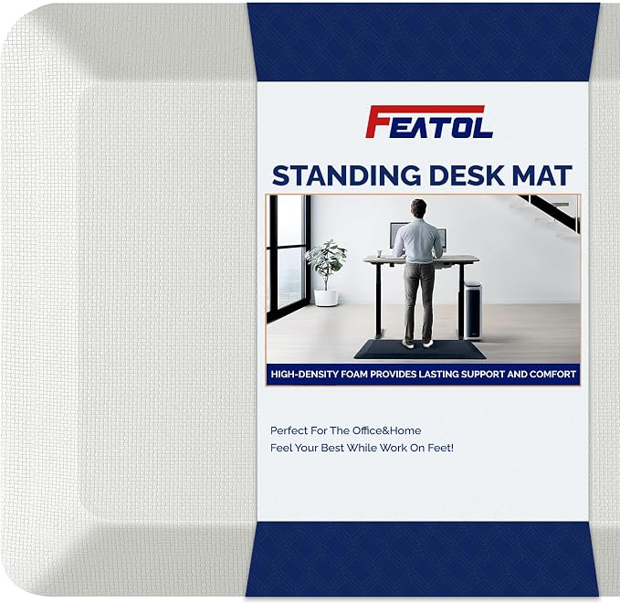 FEATOL Anti Fatigue Mats for Standing, 9/10 Extra Thick Ergonomic Standing Desk by FEATOL