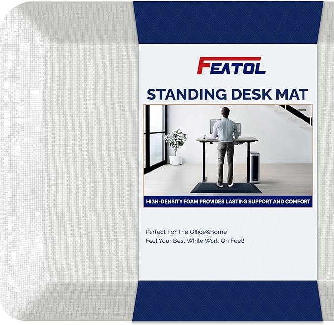 FEATOL Anti Fatigue Mats for Standing, 9/10 Extra Thick Ergonomic Standing Desk by FEATOL
