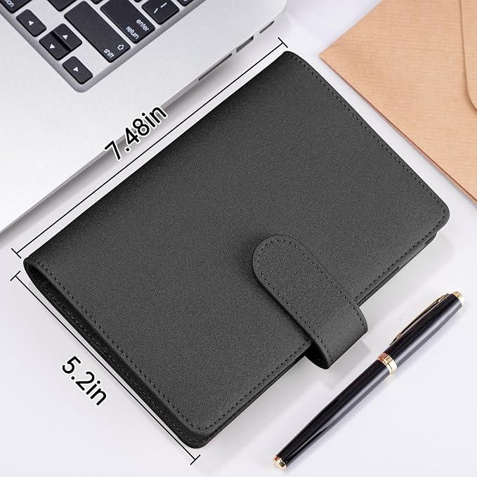 Antner A6 Notebook Binder Refillable 6 Ring Budget Binder Cover - Image 5
