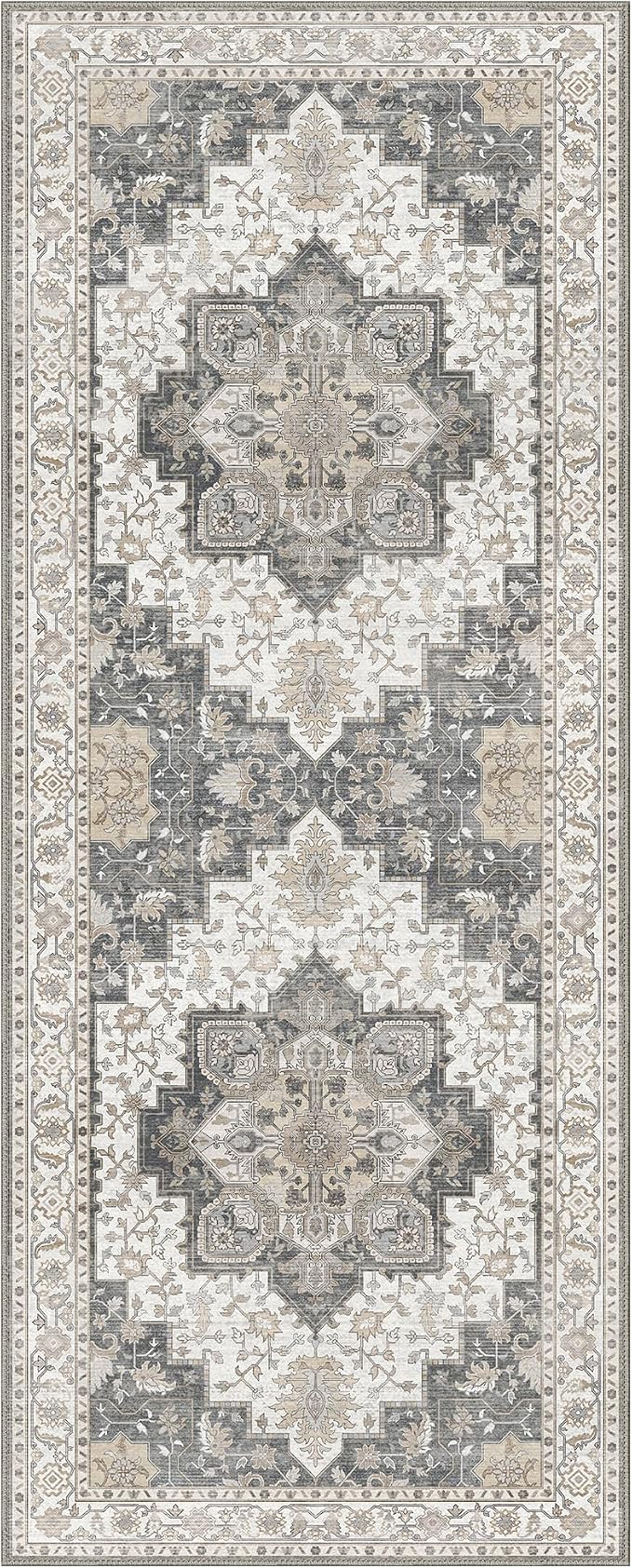 GENIMO 2'6''x10 Runner Rugs for Hallway, Machine Washable Non Slip Vintage Rugs - Image 7