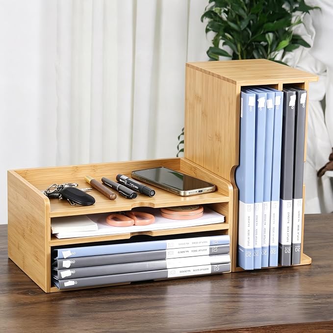 Desk Organizer, Bamboo A4 Paper Organizer - Image 3