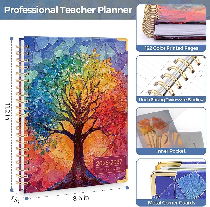SKYDUE Teacher Planner 2026-2027 Academic Year, 8.5" x 11" Deluxe Teacher - Image 2