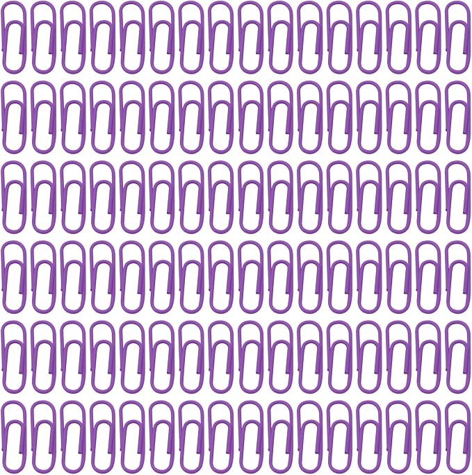 200 Pack Purple Metal Clips, 1.1 Inch / 28mm Vinyl Coated Decorative Paper - Image 2
