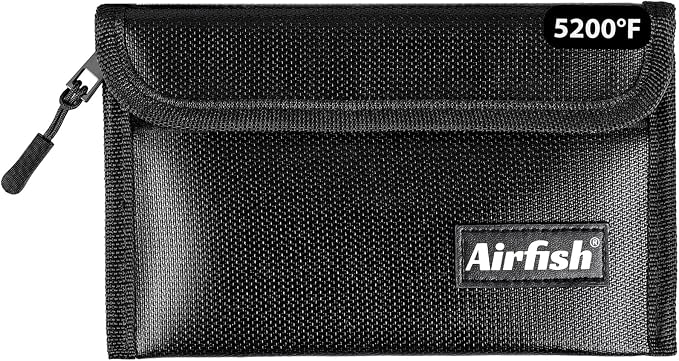 Airfish Fireproof Wallet, 5 x 8 inches Waterproof Cash Bag by Airfish
