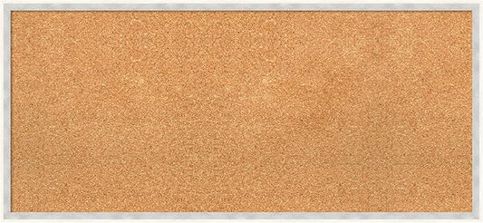 Amanti Art Natural Cork Board for Wall, 17x37 Vision Board with White Frame, Medium Corkboard Office Decor for Home Organization, Modern Corkboard Pinboard to Display Items for Home Organization in-DeskLoop Office
