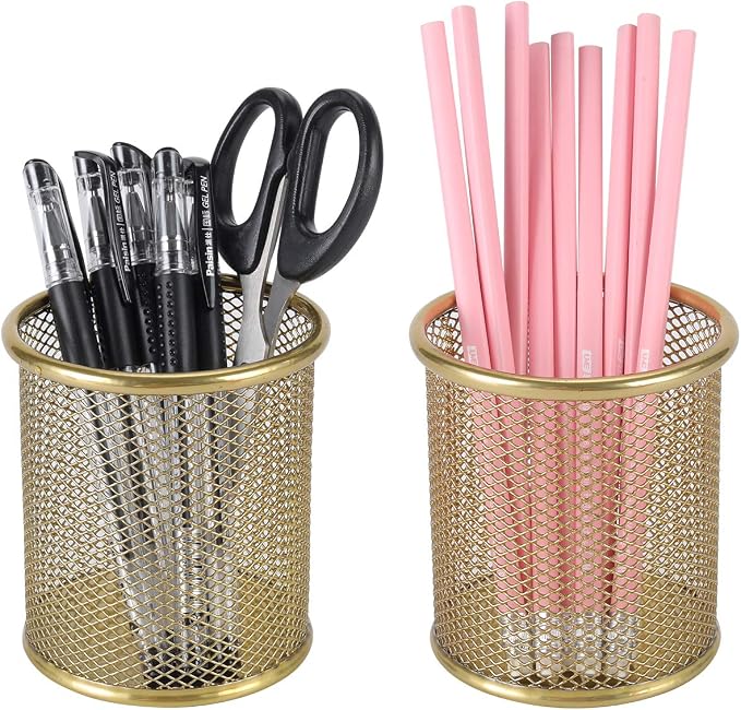 PAG Pencil Holder for Desk, 2 Pack Desktop Pen Cup, Office Supplies Desk by PAG