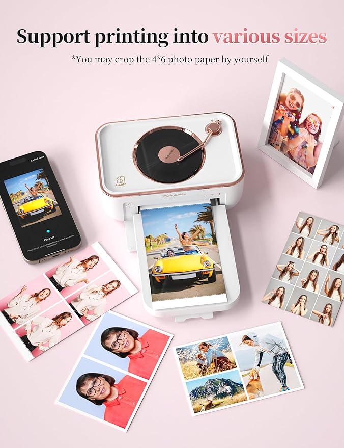 HPRT Photo Printer 4x6&Bluetooth Speaker,+20 Sheets and 1ribbon,Portable Instant Picture Printer for iPhone, Android, Thermal Dye-Sublimation, AR Video Printing,Wi-Fi Wireless Photo Printers-DeskLoop Office