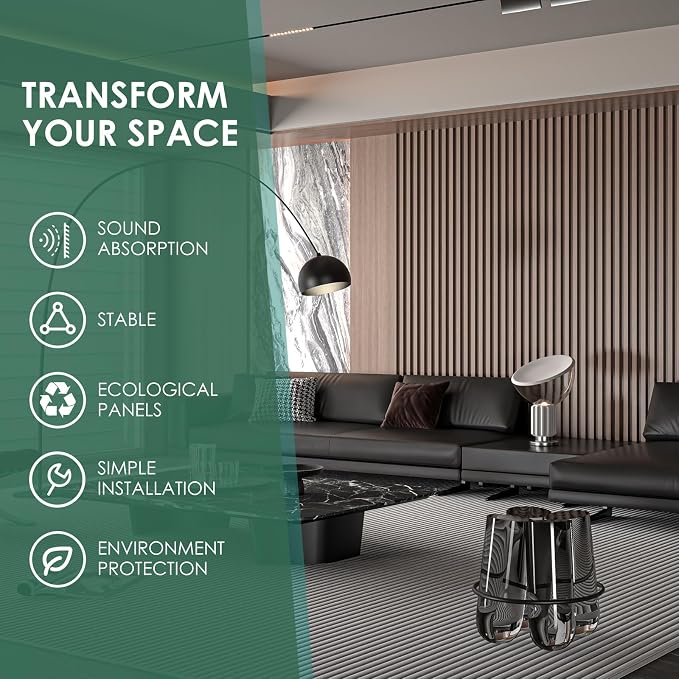VallisCo 4-Piece Wood Slat Acoustic Panels - Image 4