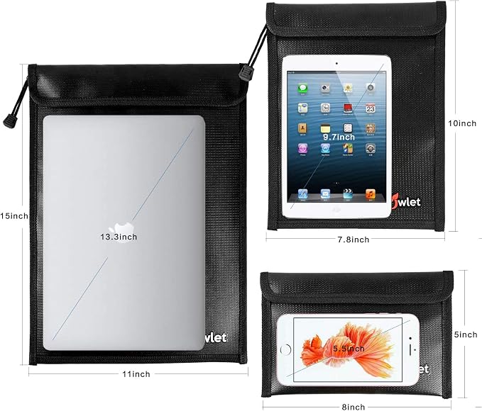 Fireproof Waterproof Money Document Bag, Zipper Storage Organizer, - Image 2