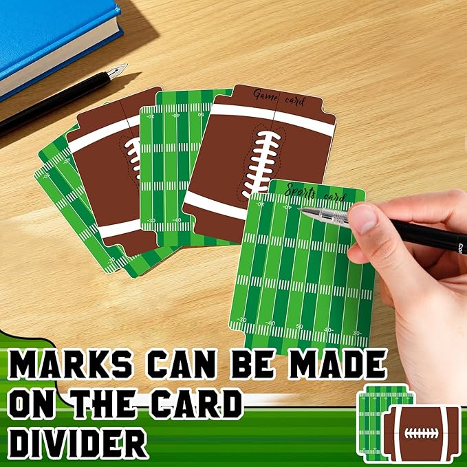 50pcs Football Card Dividers Plastic Index Card Storage Dividers with Tabs Card Separators for Sports Game Football Card Collection-DeskLoop Office