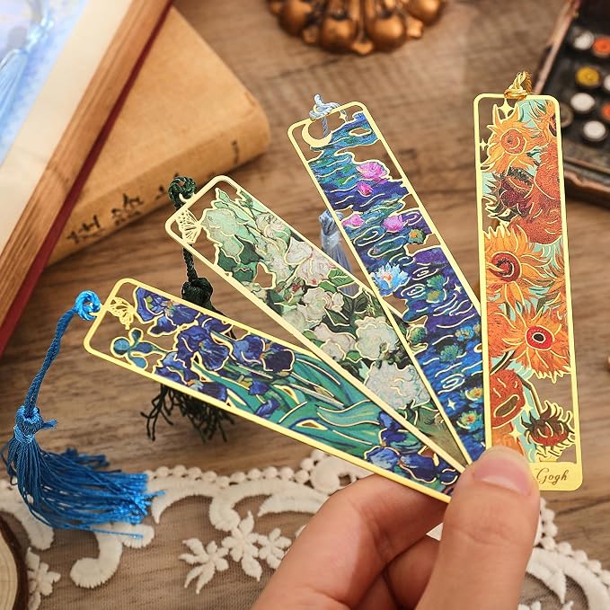 4 Pieces Metal Bookmarks with Tassel - Image 5