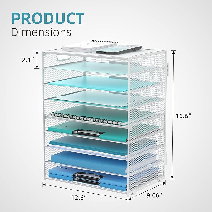 DALTACK 9-Tier Paper Letter Tray Desk Organizer - Image 3