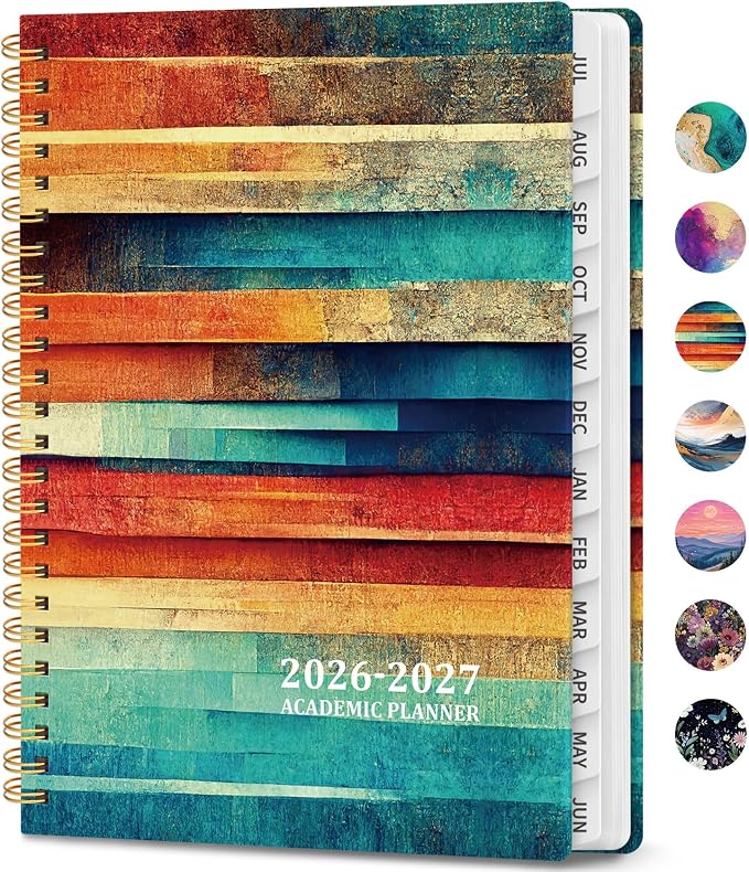 Academic Planner 2026-2027, Weekly and Monthly Calendar Book, July 2026 – June by JEJEGO