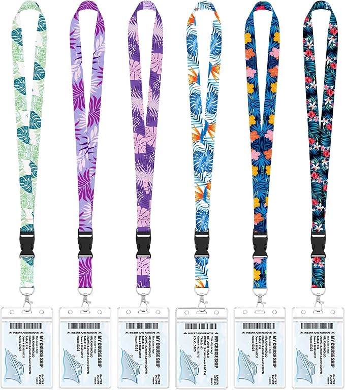 6 Pack Lanyards for Cruise Ship Cards by Prudiut