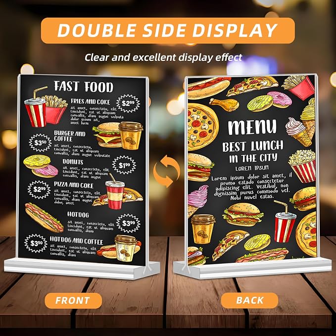 10 Pack Acrylic Sign Holder 8.5 x 11 Inch, Double Sided Sign Stand - Image 4
