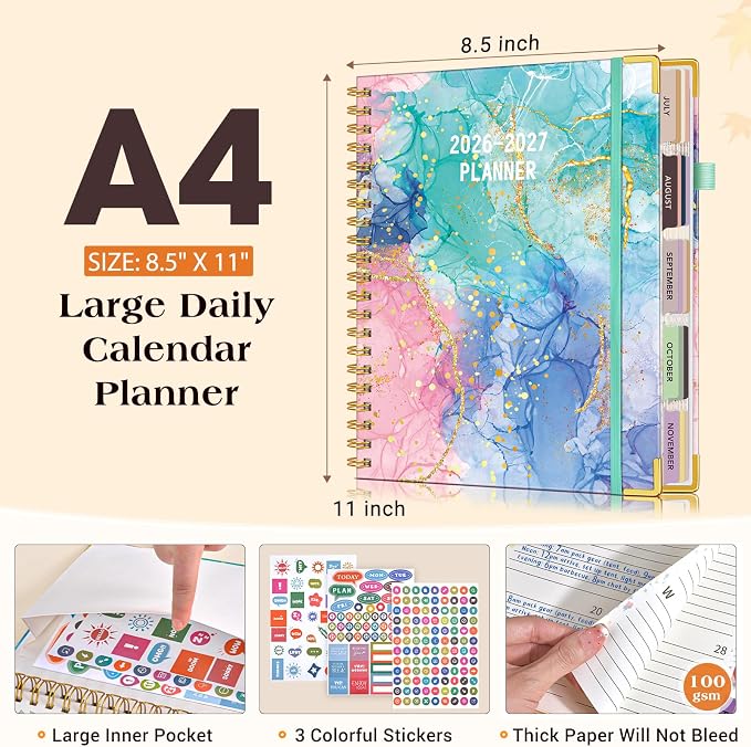 Academic Planner 2026-2027, 18 Months Weekly and Monthly Daily Planner from - Image 5