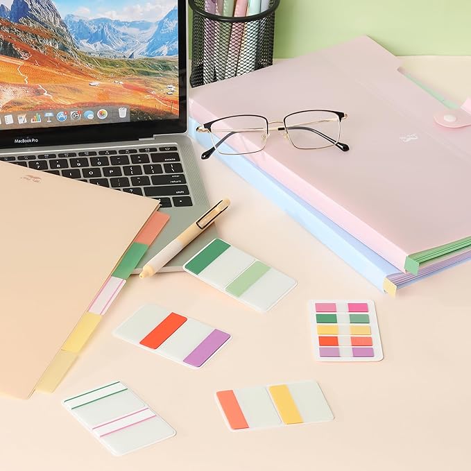 Mr. Pen- Sticky Index Tabs, 500 Pcs, 21 Sets, Colorful Sticky Tabs for Notebooks, Page Markers, Page Tabs for Binders, Page Tabs Sticky Tabs for Books, Notebook Tabs, Book Sticky Tabs for Notebooks-DeskLoop Office