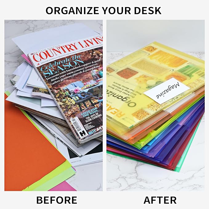 EOOUT 30 Pack 10 Color Plastic Envelopes Poly Envelopes, Hook & Loop Closure - Image 5