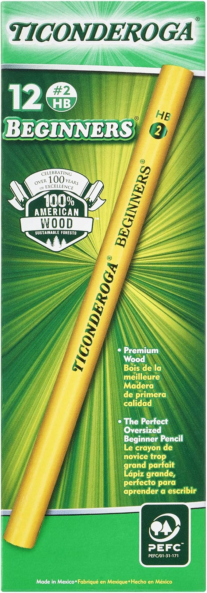Ticonderoga - PPNE TICONDEROGA Beginner Primary Size Pencils, Wood-Cased #2 HB - Image 5