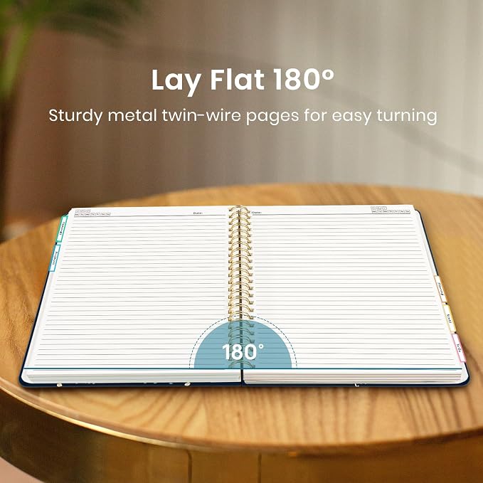 Large Lined Spiral Journal for Women Cute Hardcover 5 Subject Notebook for Work - Image 5