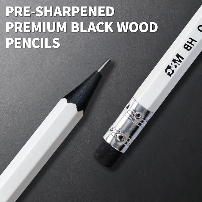 M&G BLACKOO Series HB Wood-Cased Pencils, Bulk Black Pencils - Image 3
