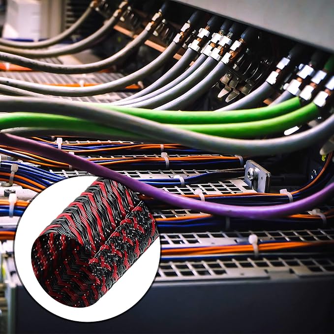 Boao 3 Pieces Cord Protector Wire Loom Tubing Cable Sleeve Split Sleeving - Image 4