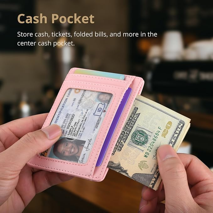 Buffway Slim Minimalist Front Pocket RFID Blocking Leather Wallets - Image 5