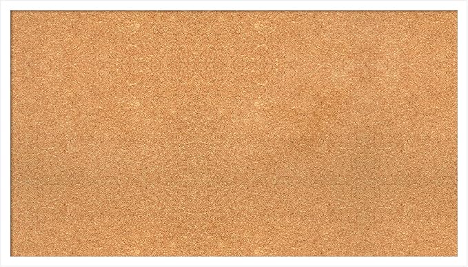 Amanti Art Natural Cork Board for Wall, 21x37 Vision Board with White Frame, Large Corkboard Office Decor for Home Organization, Modern Corkboard Pinboard to Display Items for Home Organization in-DeskLoop Office