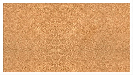 Amanti Art Natural Cork Board for Wall, 21x37 Vision Board with White Frame, Large Corkboard Office Decor for Home Organization, Modern Corkboard Pinboard to Display Items for Home Organization in-DeskLoop Office