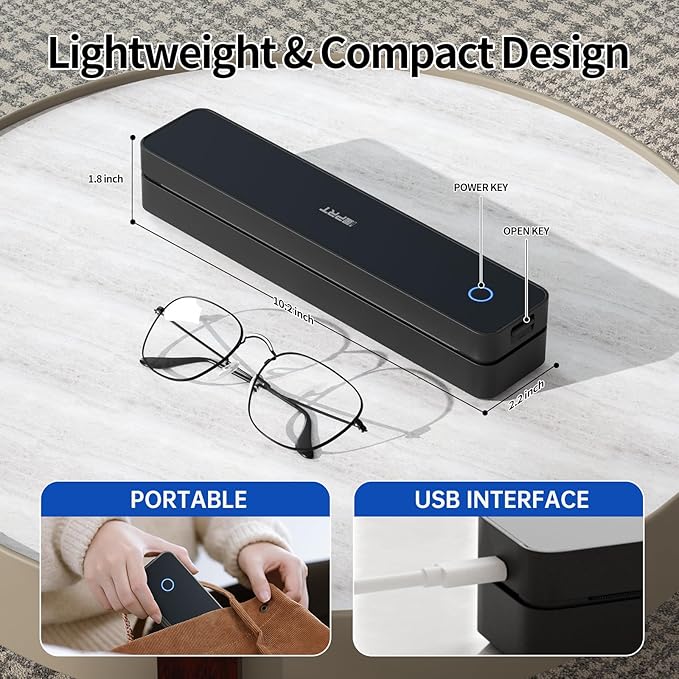 iDPRT Portable Printer Wireless for Travel, Inkless Bluetooth Thermal Printers for Home,Office,Vehicles203DPI,Supports 8.5" x 11" US Letter&A4 A5 Size,Compatible with Android and iOS Phones&PC-DeskLoop Office