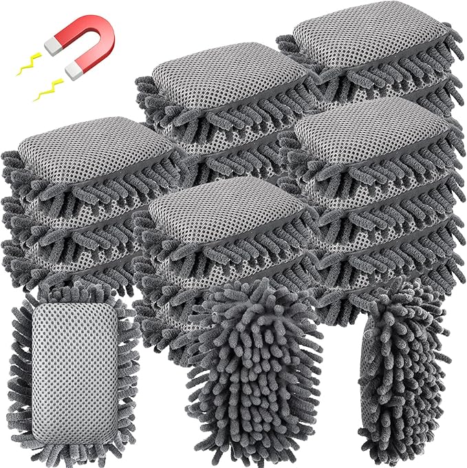 Sherr 18 Pcs Microfiber Shag Magnetic Dry Erase Erasers Washable Whiteboard by Sherr