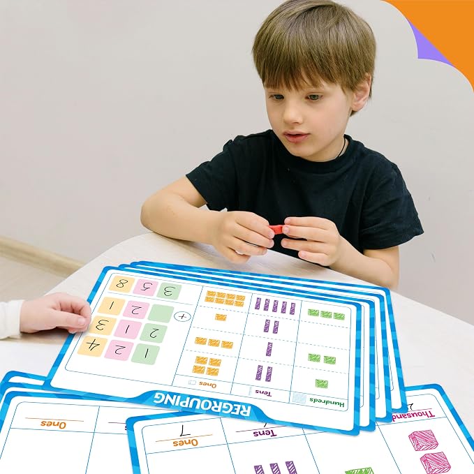 8 Packs Place Value Whiteboards, Double-Sided Dry-Erase Cards, Writable and - Image 7