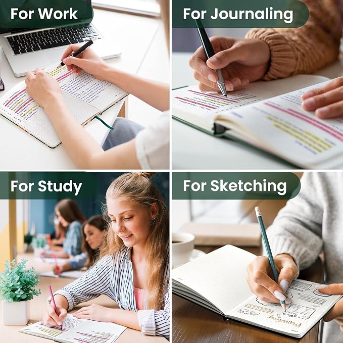 Taja Dotted Journal Notebook for Women & Men, Hardcover Leather Journal for - Image 6