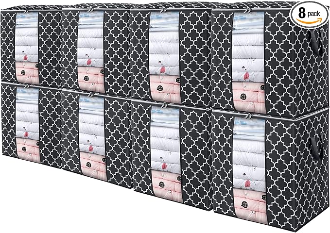WISELIFE Storage Bags 8 Pack/100L Large Blanket Clothes Organization and by WiseLife