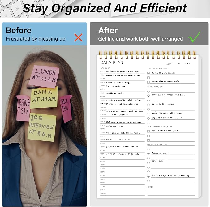 3PC Daily Shedule Planner Hourly Appointment Planner Personal Organizer - Image 6