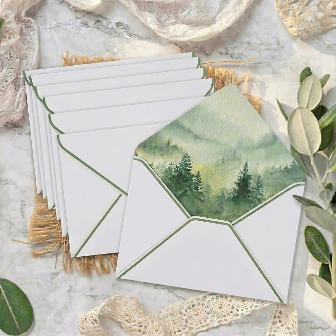 50 Pack A7 Forest 5x7 Envelopes V Flap Invitation Envelopes - Image 3