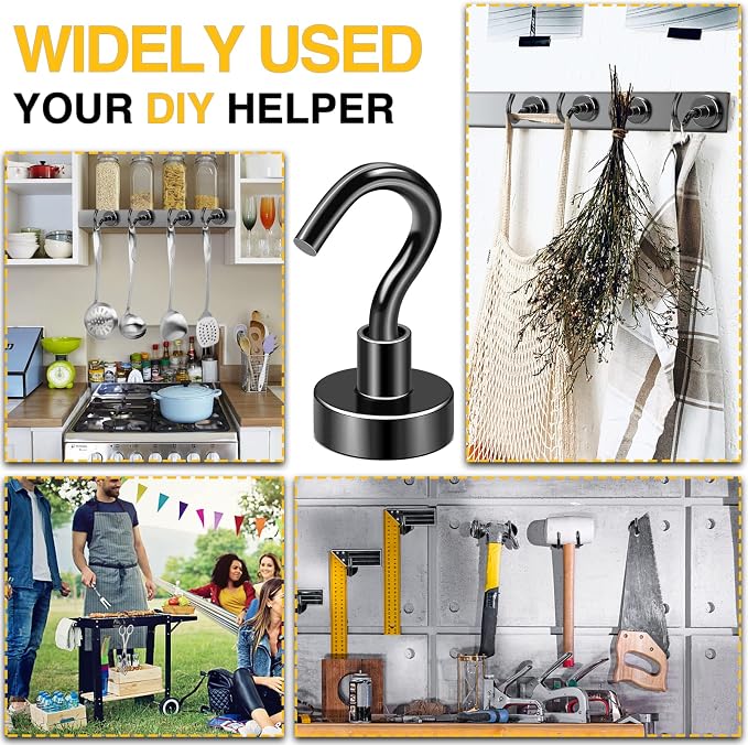 DIYMAG Magnetic Hooks for Refrigerator, Extra Strong Cruise Hook, Heavy Duty - Image 8