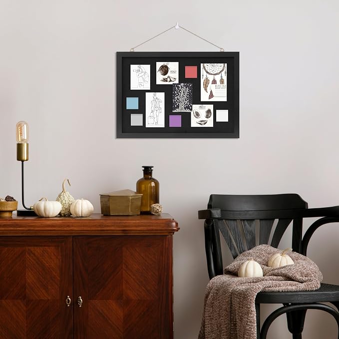 DAHAPYBOO Cork Board with Linen Black, Bulletin Board 17"x12" | Corkboards - Image 7