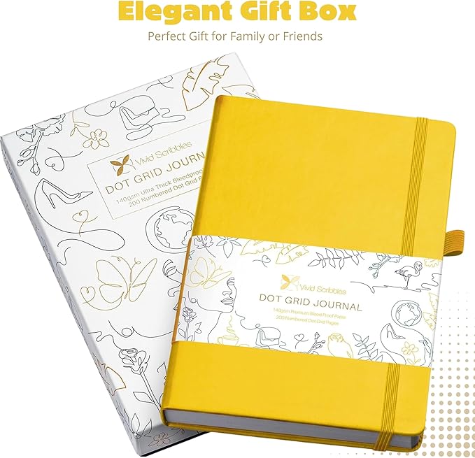 Dotted Journal – 140gsm Bleed Proof Thick White Paper – 200 Numbered Dot Grid Pages – 5.8 x 8.3 inch Bullet Dotted Notebook-DeskLoop Office