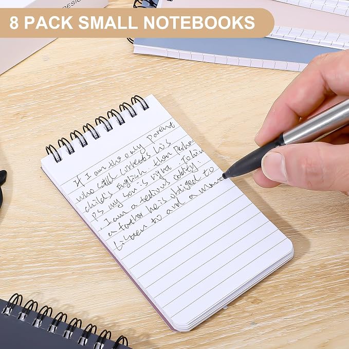 Thboxes 8 Pack Pocket Notebooks, 3 x 5 Spiral Notepads Mini Notebook 60 - Image 4