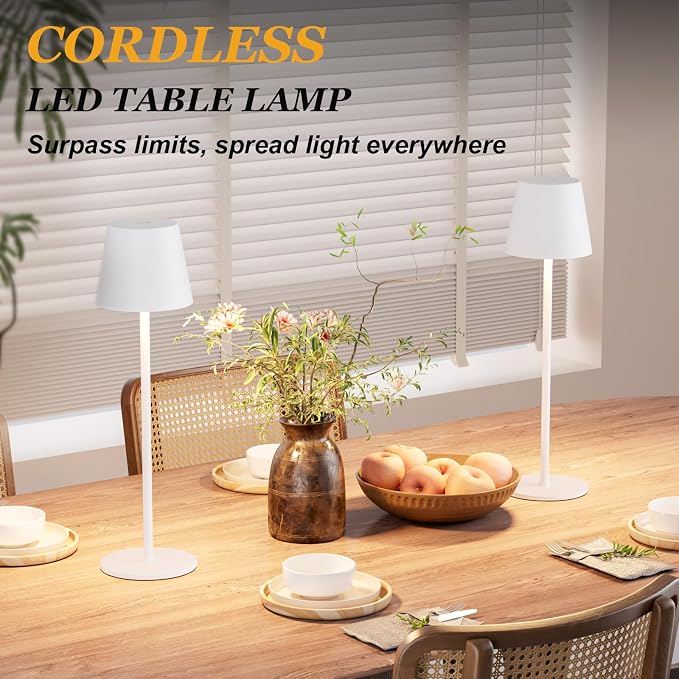 Kakanuo Cordless Table Lamp Rechargeable White - Image 4