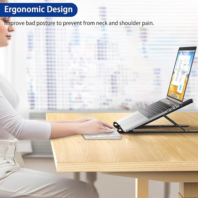 BESIGN LS01 Pro Ergonomic Laptop Stand, Plastic Laptop Riser, Portable and - Image 3