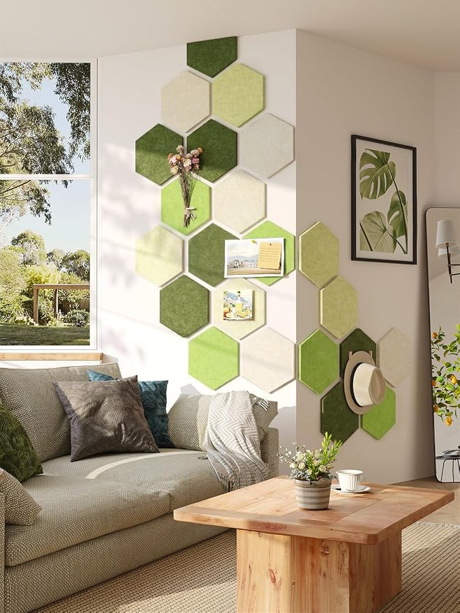 8 Pack Hexagon Felt Bulletin Board Tiles - Image 5