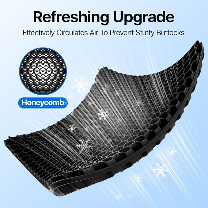 OMCOZY Gel Seat Cushion, Cooling Honeycomb Design - Image 3