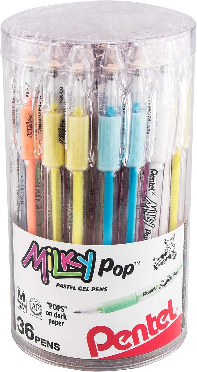 Pentel Milky POP Pastel Gel Pen, Medium Line by PentelofAmerica